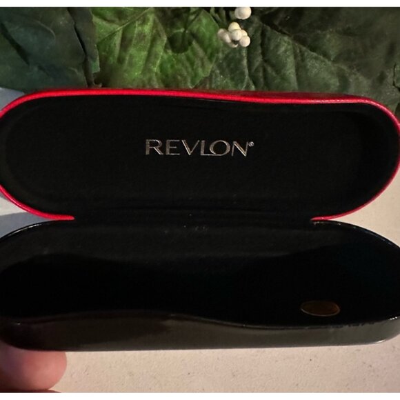 Revlon Red & Black Hard Shell Eyeglass Case With Soft Interior - Picture 1 of 4